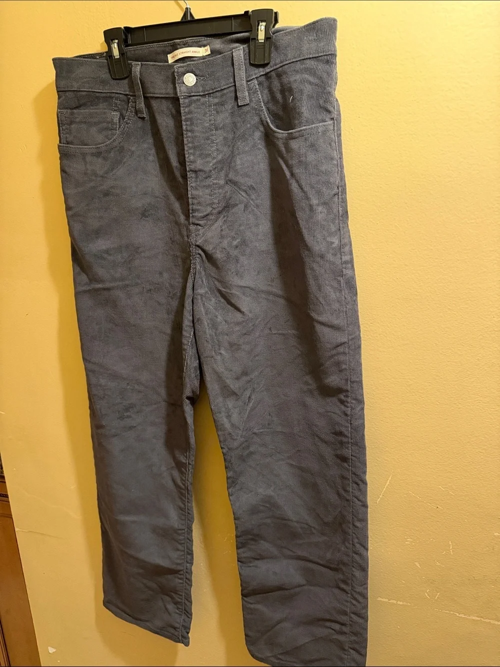 Levis Navy Corduroy Pants - Classic Straight Fit